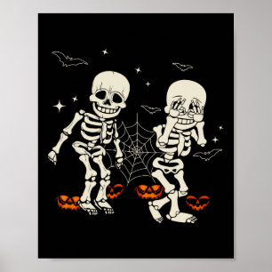 Funny Skeleton Kids Griddy-dance Halloween Trick O Poster