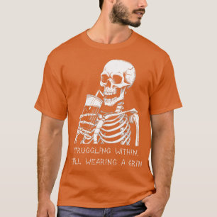 Funny Skeleton Lazy Costume Goth Men Women Funny H T-Shirt