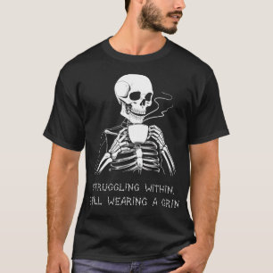 Funny Skeleton Lazy Costume Goth Men Women Funny H T-Shirt