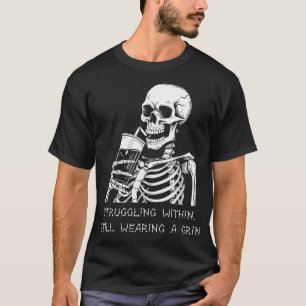Funny Skeleton Lazy Costume Goth Men Women Funny H T-Shirt