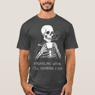 Funny Skeleton Lazy Costume Goth Men Women Funny H T-Shirt