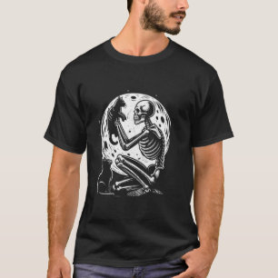 Funny Skeleton Petting Cat Men Women Cat Lovers Ha T-Shirt