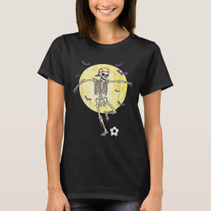 Funny Skeleton Playing Soccer Funny Halloween Men T-Shirt