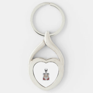 Funny Skeleton Pumpkin Fall Key Ring