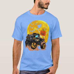 Funny Skeleton Riding Monster Truck Halloween Cost T-Shirt