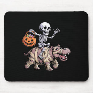 Funny Skeleton Riding Mummy Hip Lovers Halloween C Mouse Pad