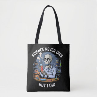 Funny Skeleton Scientist Design Tote Bag
