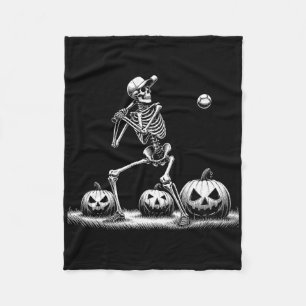 Funny Skeleton Sell Player Halloween Mens Womens K Fleece Blanket