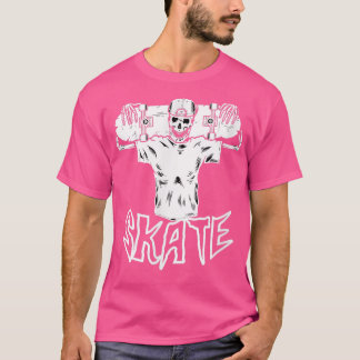 Funny Skeleton Skater SKATEBOARD  T-Shirt