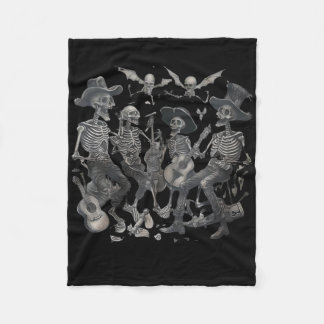 Funny Skeleton Skull Dancing Singing Rock Music Nd Fleece Blanket