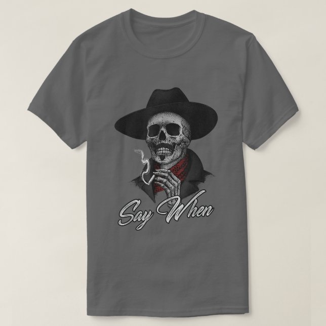 Funny Skeleton Smoking  T-Shirt (Design Front)