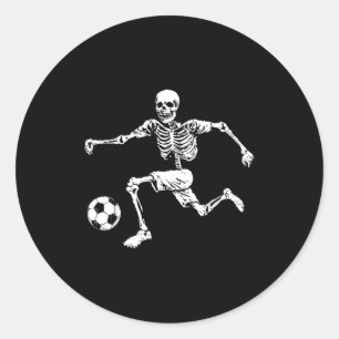 Funny Skeleton Soccer Ball _1 Classic Round Sticker