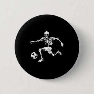 Funny Skeleton Soccer Ball 6 Cm Round Badge