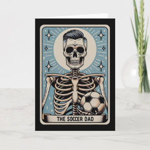 Funny Skeleton Soccer Dad Tarot Card Halloween Spo