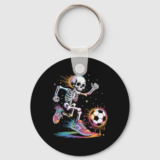 Funny Skeleton Soccer Drip Dripping Boy Youth Kids Key Ring