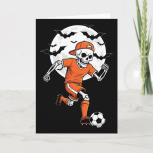 Funny Skeleton Soccer Halloween Costume Boys Kids  Card