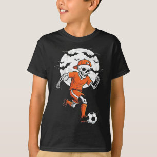 Funny Skeleton Soccer Halloween Costume Boys Kids  T-Shirt