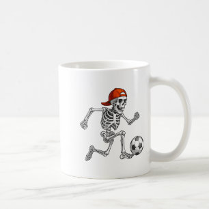 Funny Skeleton Soccer Men Boys Kids Halloween Cost Coffee Mug