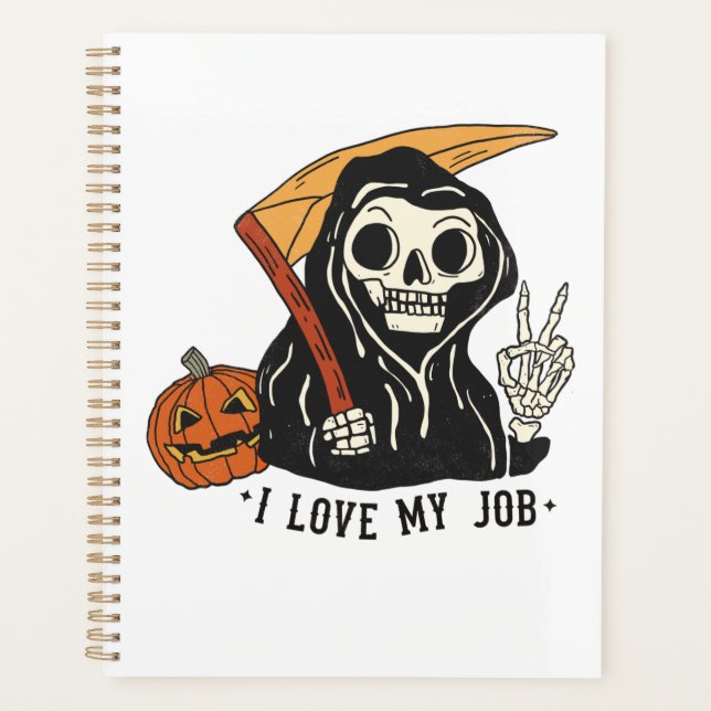Funny Skeleton Spooky Vibes Fall  Planner (Front)
