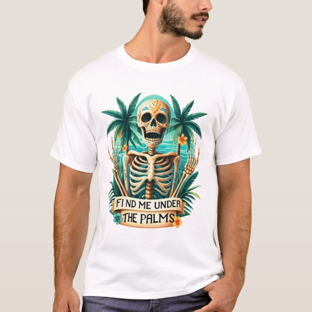 Funny Skeleton Summer Vibes  T-Shirt (Front)
