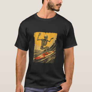Funny Skeleton Surfing Surfer Vintage Halloween Co T-Shirt