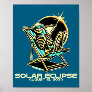 Funny Skeleton Total Solar Eclipse Poster