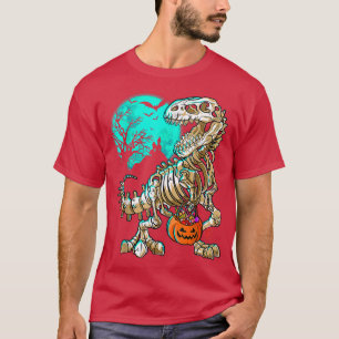 Funny Skeleton TRe Halloween Boys Dino Kids Fossil T-Shirt