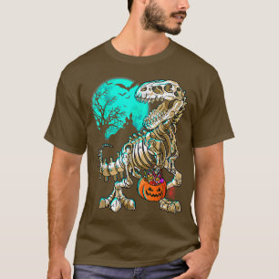 Funny Skeleton TRe Halloween Boys Dino Kids Fossil T-Shirt