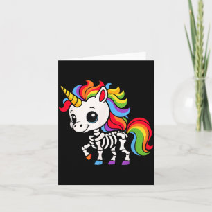 Funny Skeleton Unicorn Lovers Halloween Costume Card