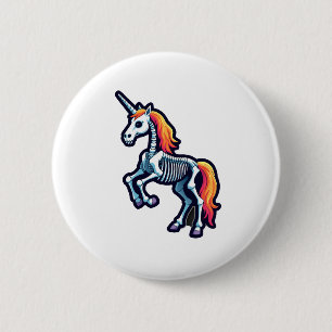 Funny Skeleton Unicorn Lovers Spooky Halloween Cos 6 Cm Round Badge