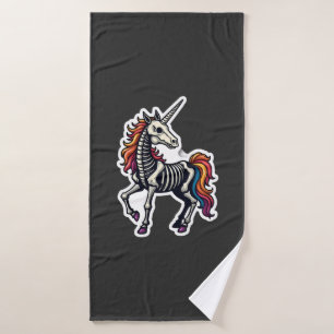 Funny Skeleton Unicorn Lovers Spooky Halloween Cos Bath Towel