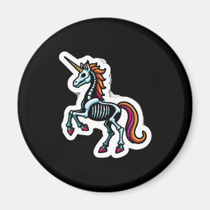 Funny Skeleton Unicorn Lovers Spooky Halloween Cos Magnet