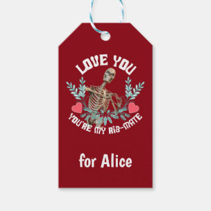 Funny Skeleton Valentine Rib Mate Goth Humour Gift Tags