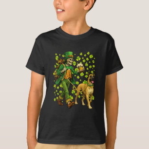Funny Skeleton Walking Great Dane Gothic Dog Lover T-Shirt