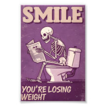 Funny Skeleton Weight Loss Poster