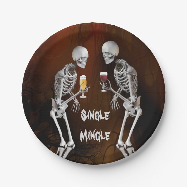 Funny Skeletons Cocktail Party Paper Plate (Front)