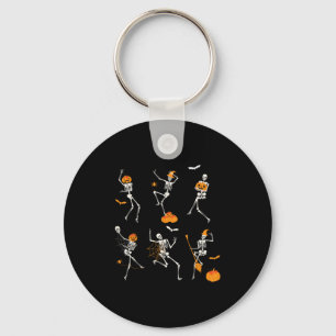 Funny Skeletons Dancing Dance Challenge Halloween  Key Ring