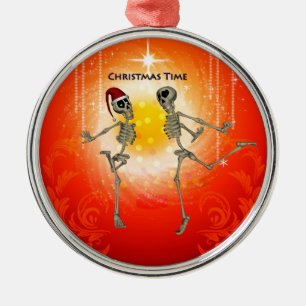 Funny skeletons metal tree decoration