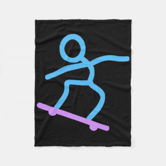 Funny Sketchman Skateboard For Skateboarding Lover Fleece Blanket