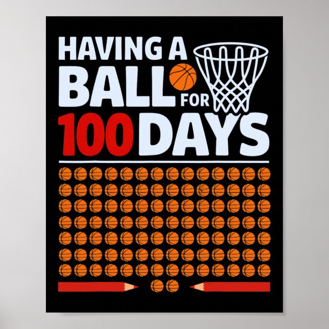 Funny Sketll Having A Ll For 100 Day Of School Tea Poster (Front)