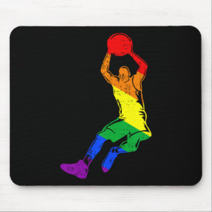 Funny Sketll Player Rainbow Flag Gay Lesbian Pride Mouse Pad