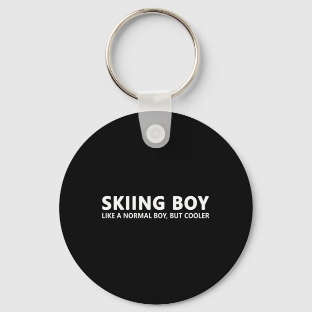 Funny Ski Boy Skiing Boy  Key Ring (Front)