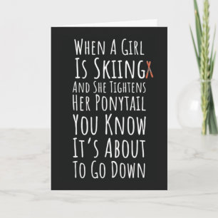 Funny Ski Cards Girls Skier Skiing Women For Her
