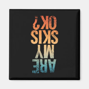 Funny Ski Design For Men Women Kids Boys Girls Ski Magnet