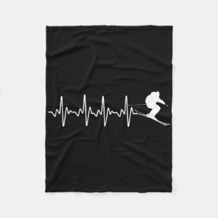 Funny Ski Design For Skier Men Women Kids Skiing H Fleece Blanket