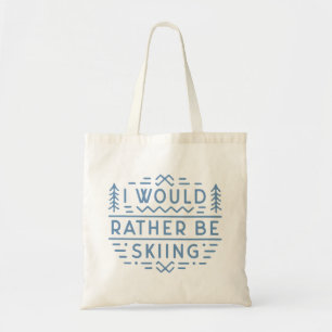 Funny ski lovers skiing skiers aesthetic retro tote bag