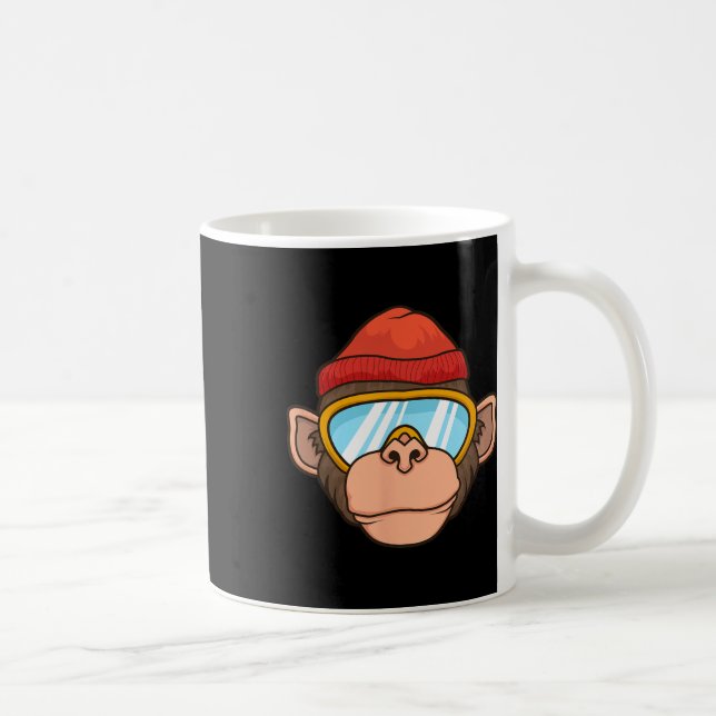 Funny Ski Monkey Goggles Gorilla Skiing Mountain G Coffee Mug (Right)