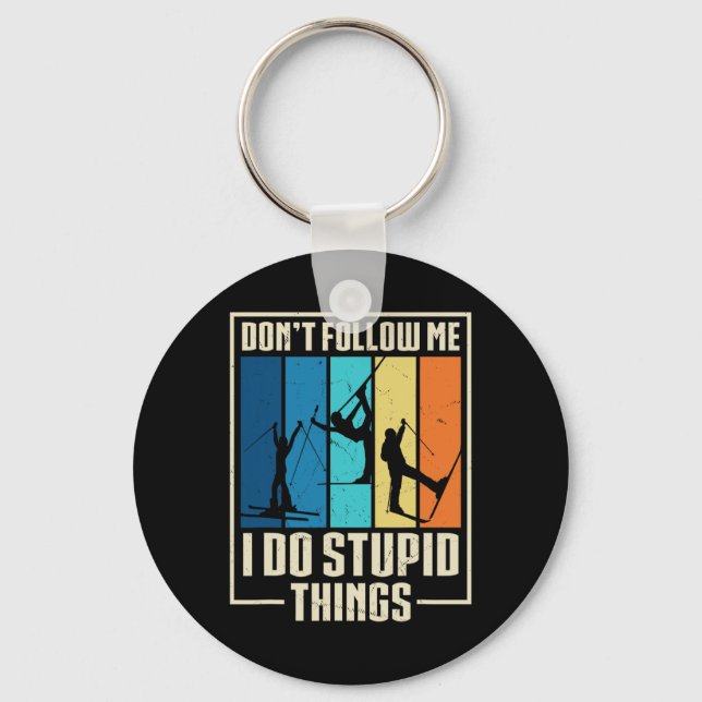 Funny Ski Retro Vintage  Key Ring (Front)