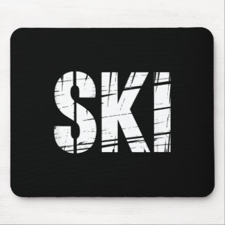 Funny ski saying distressed outdoor joke men  mouse pad