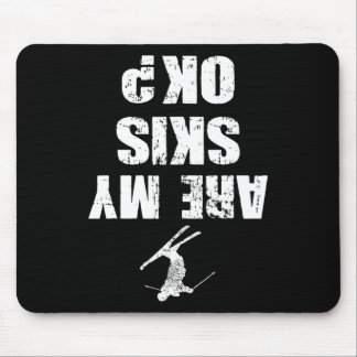 Funny Ski Tee Distressed Skiing Winter Sports Ski  Mouse Pad
